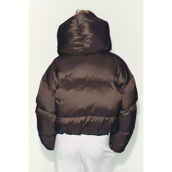 ZARA WATER REPELLENT WINDPROOF DOWN PUFFER COAT WITH HOODIE - Picture 7 of 11